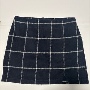 Lulu's Checkered Navy Blue and White Mini Skirt